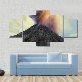 Active Volcano Belches Smoke Canvas Wall Art