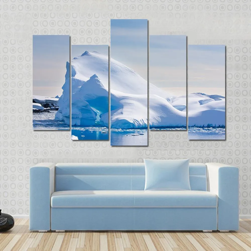 Antarctic Iceberg In The Snow Canvas Wall Art