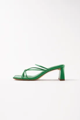 ARANDINA - Green Leather Strappy Sandals