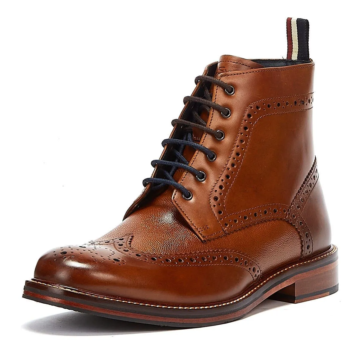 Ben Sherman Alfred Brogue Leather Men's Tan Boots