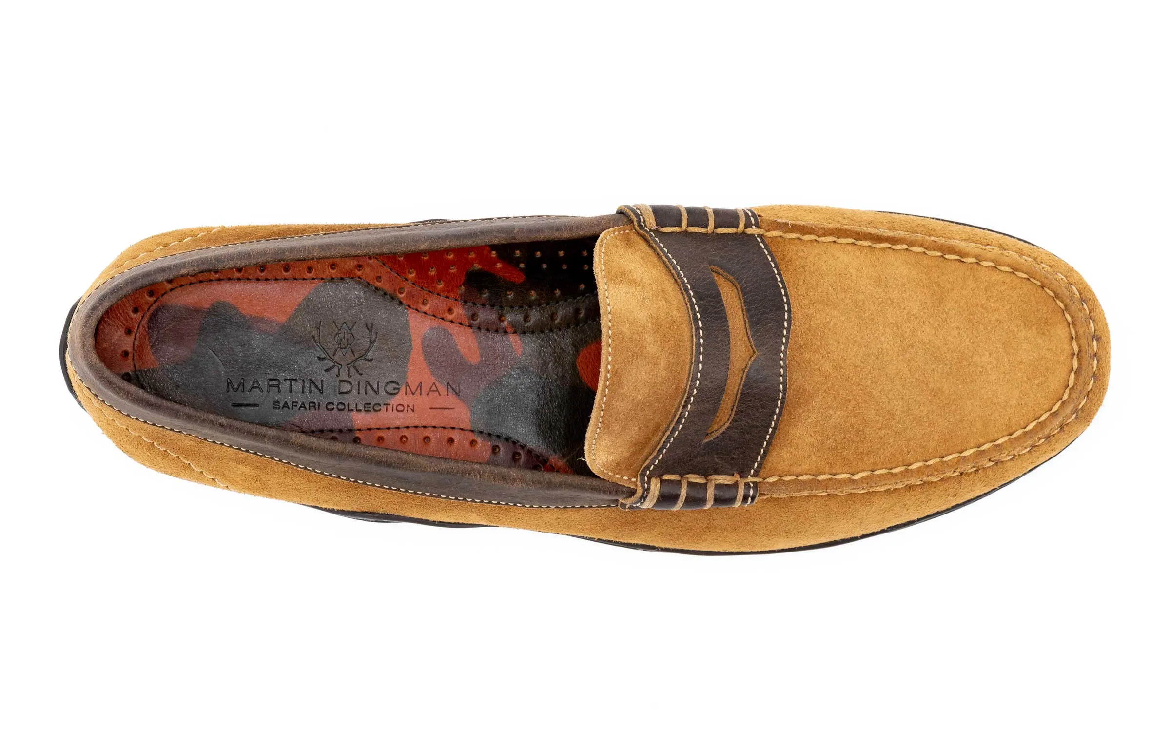 Bill Safari Kudu Suede Penny Loafers - Tobacco