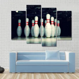 Bowling Pins Closeup Canvas Wall Art