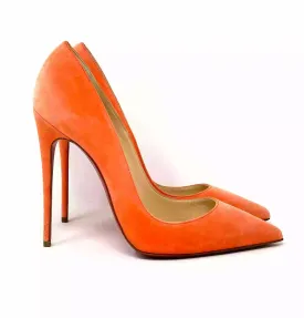 Christian Louboutin So Kate 120 Orange Suede Pump Heels 38 UK 5