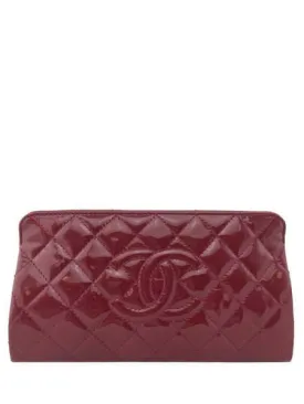 CL Quilted Patent Leather Timeless Clutch Bag