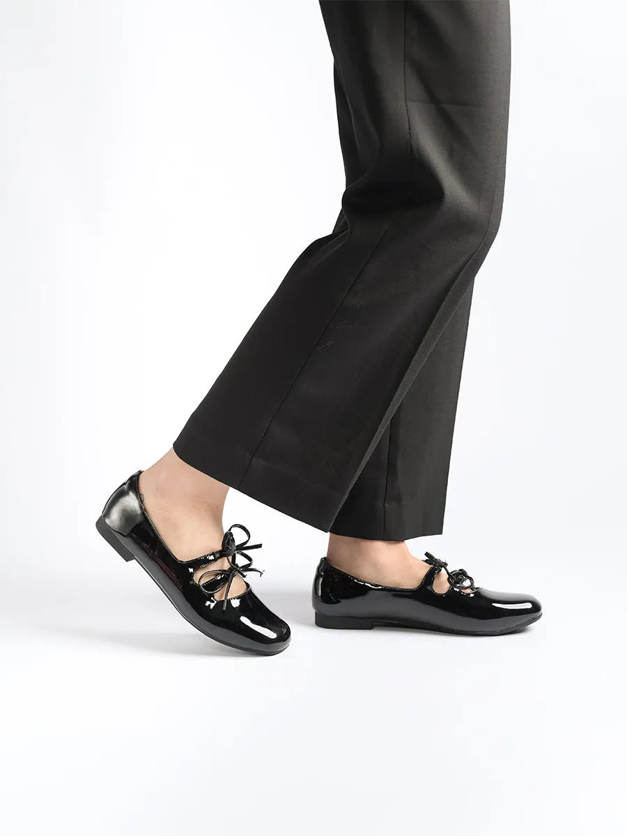 Clara Glossy Ribbon Flats