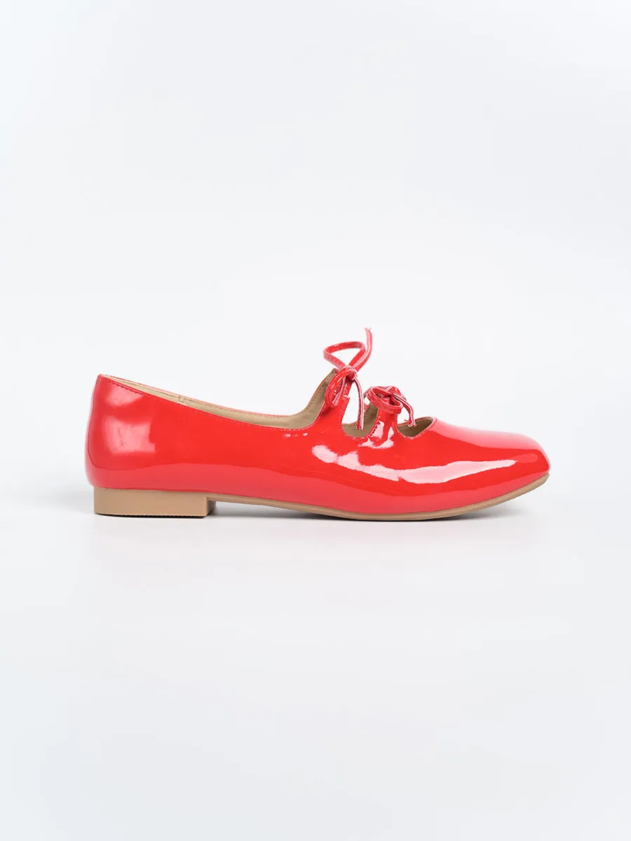 Clara Glossy Ribbon Flats