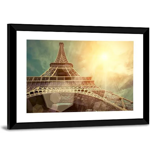 Close Up Eiffel Tower Canvas Wall Art