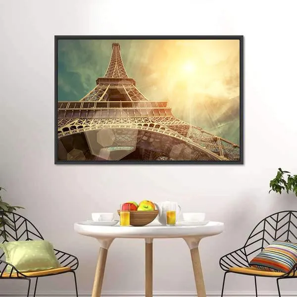 Close Up Eiffel Tower Canvas Wall Art