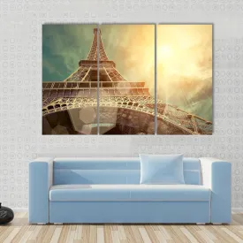 Close Up Eiffel Tower Canvas Wall Art