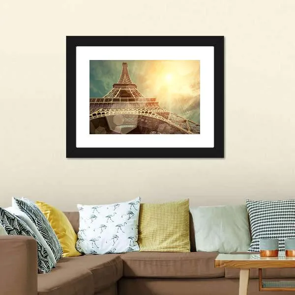 Close Up Eiffel Tower Canvas Wall Art