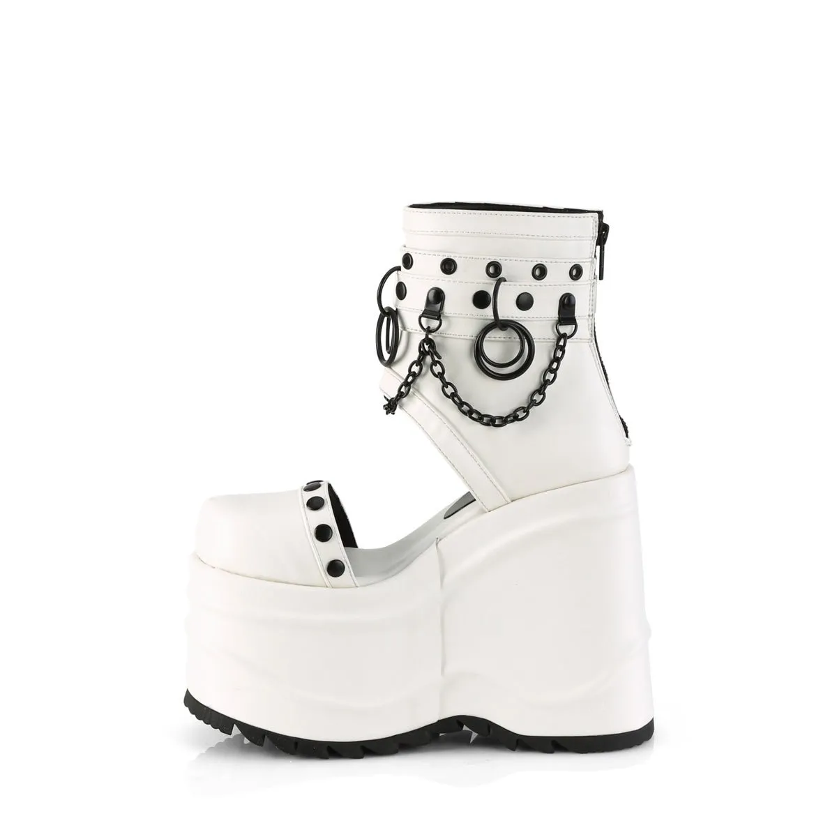 Demonia WAVE-22 | White Vegan Leather Sandals