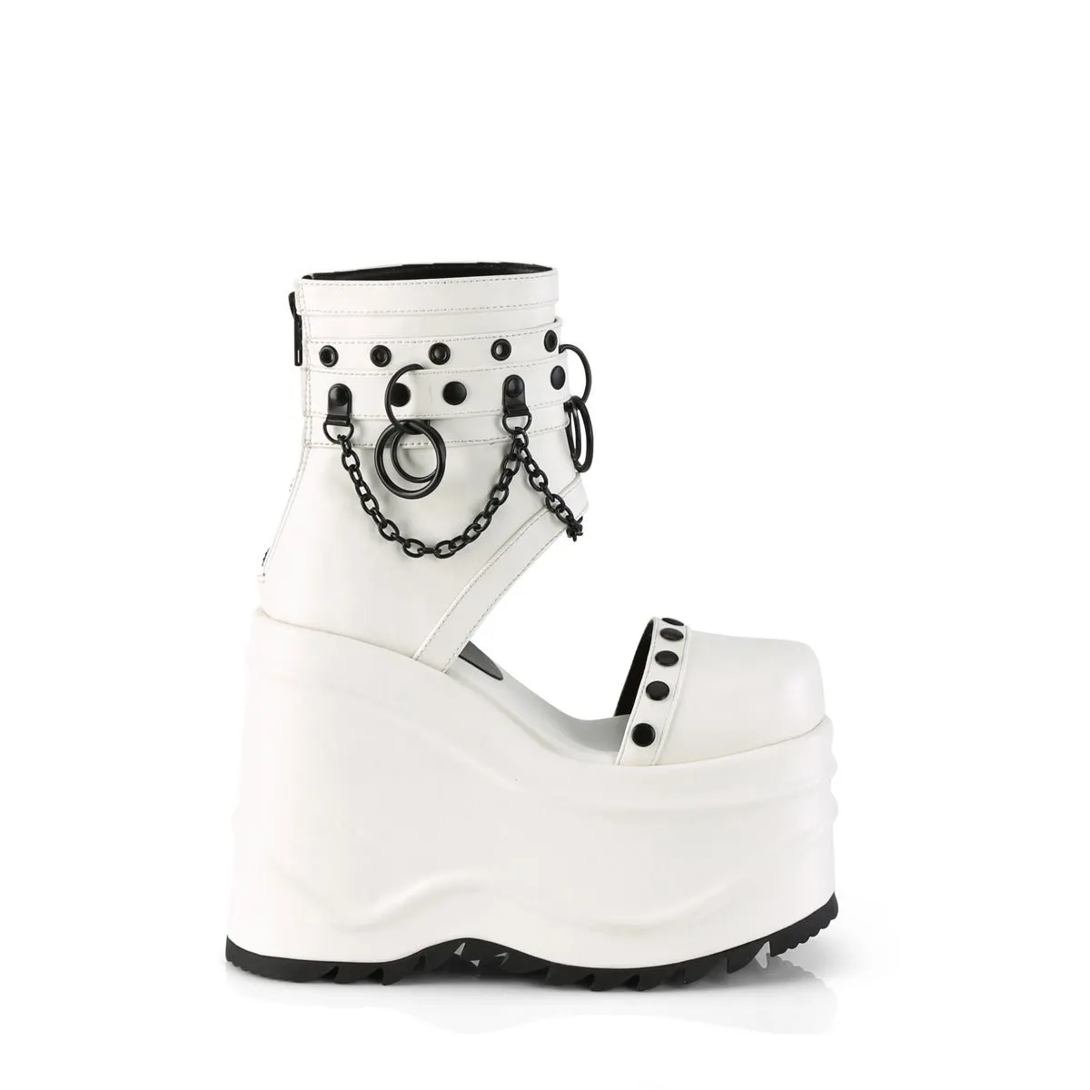 Demonia WAVE-22 | White Vegan Leather Sandals