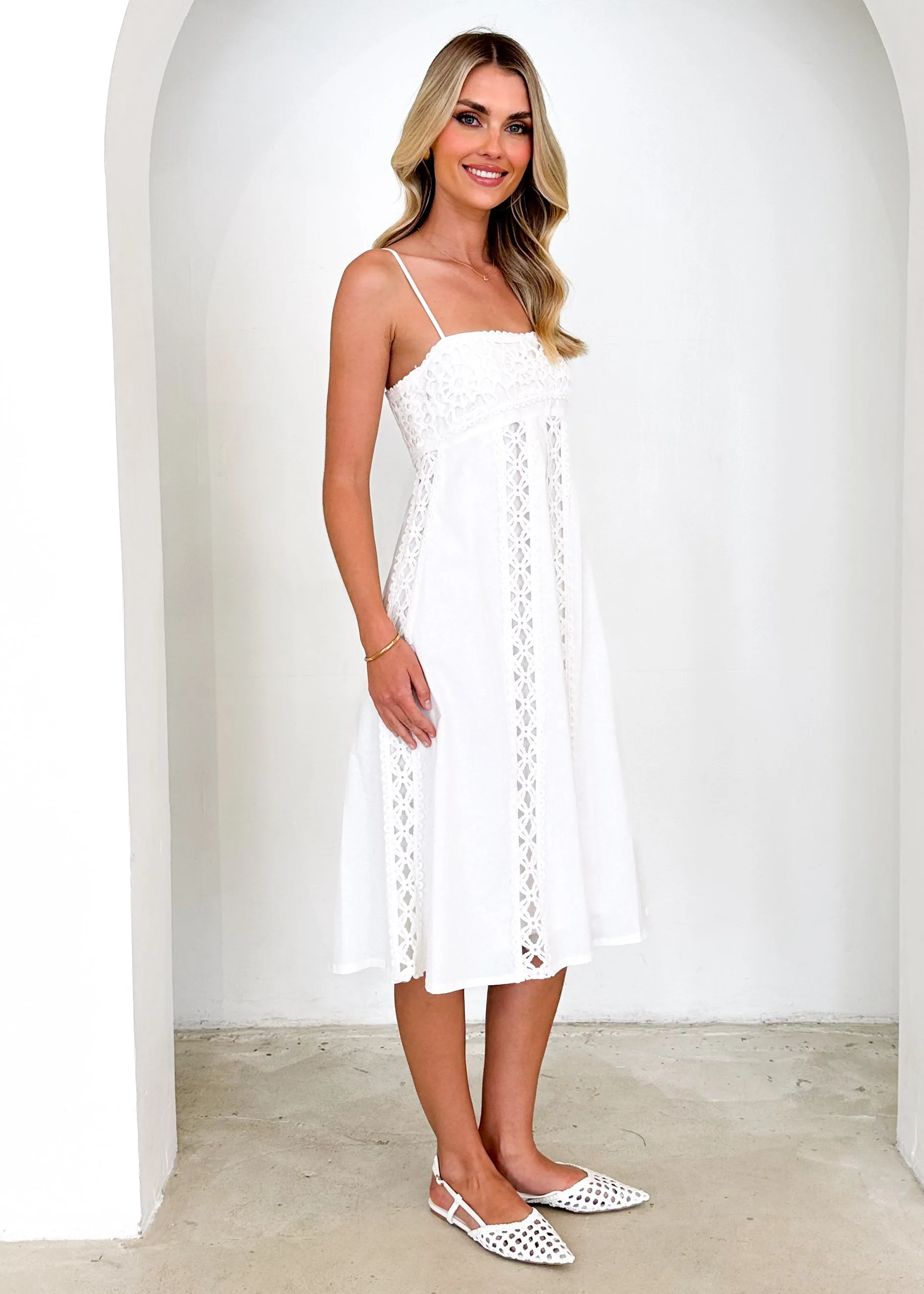 Empress Midi Dress - Off White