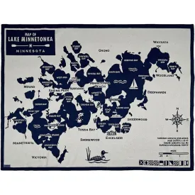 Factory Second Lake Minnetonka Map Cotton Throw