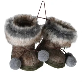 Faux Fur Brown Hanging Boots