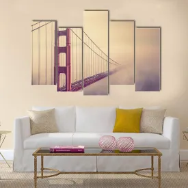 Foggy Golden Gate Bridge Canvas Wall Art