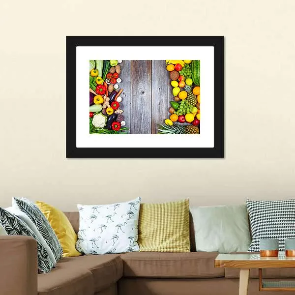 Fresh Vegetables And Fruit Canvas Wall Art