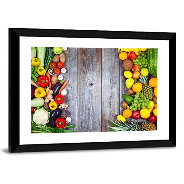 Fresh Vegetables And Fruit Canvas Wall Art