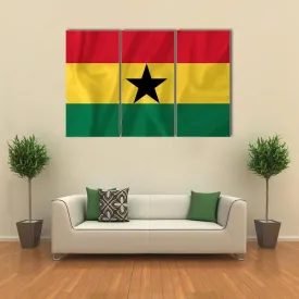 Ghana Waving Flag Canvas Wall Art