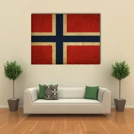 Grunge Norway Flag Canvas Wall Art