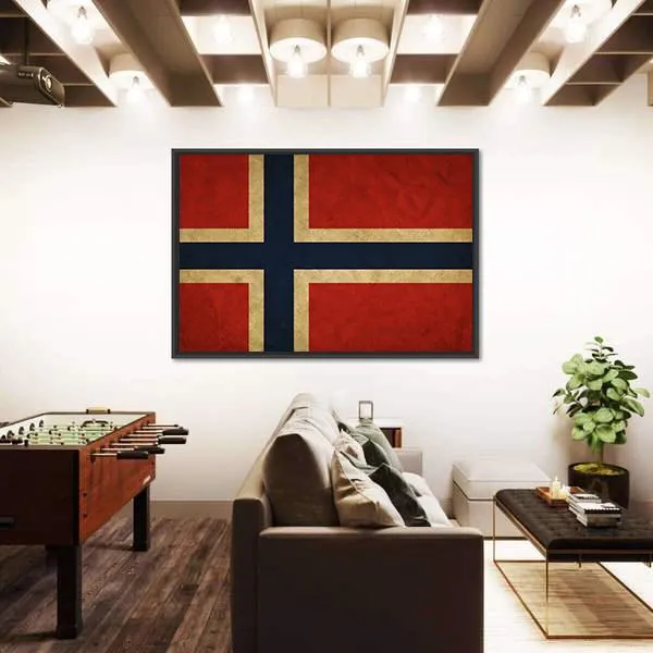 Grunge Norway Flag Canvas Wall Art