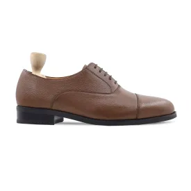 Kotka - Men's Brown Pebble Grain Leather Oxford Shoe