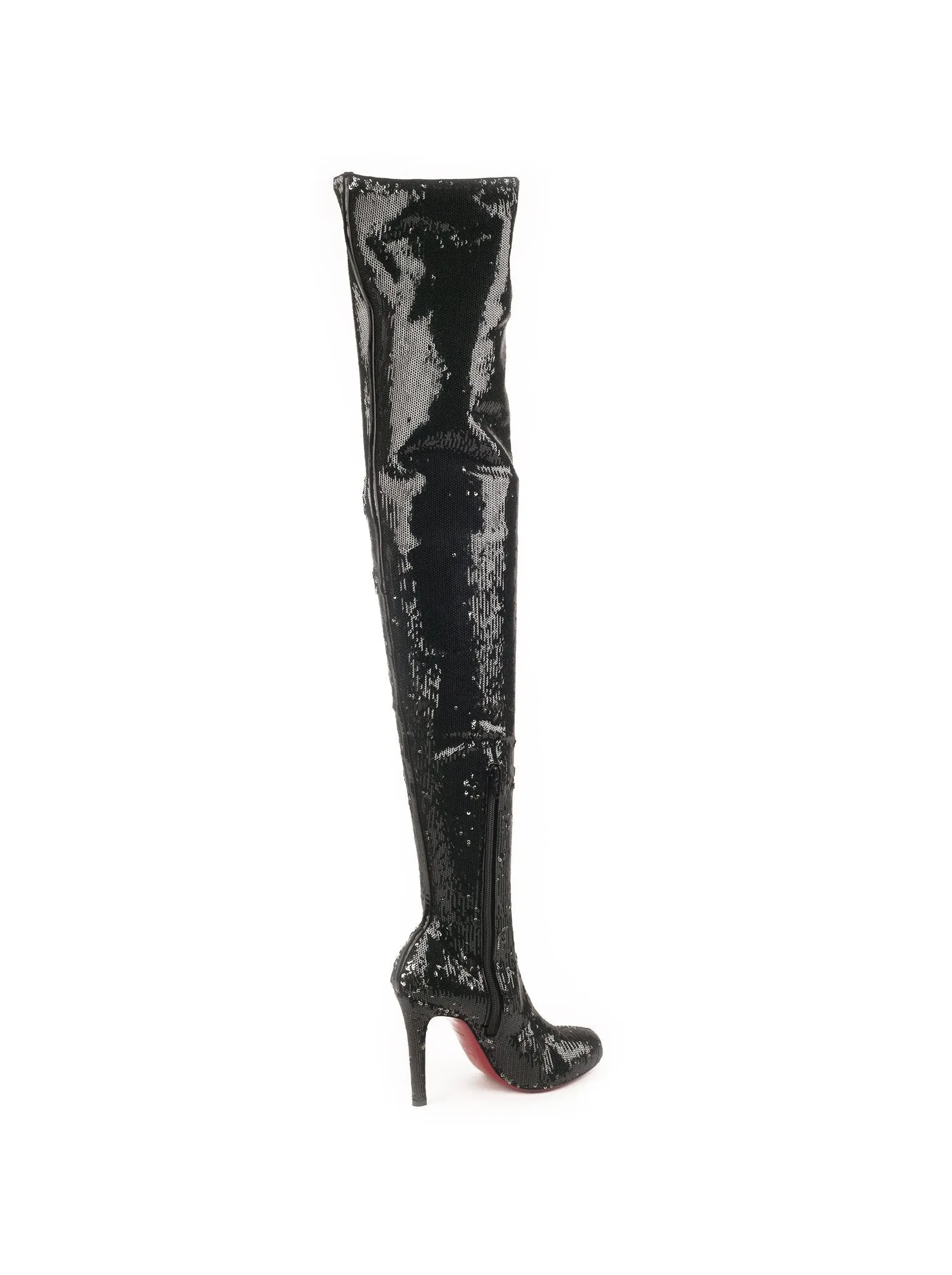 Louise X Sequin Over The Knee 100 Boots - Black