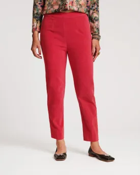 Lucy Pant Stretch Velvet Cranberry