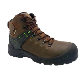 Men's 6" Brown waterproof composite safety toe leather work boot-9108