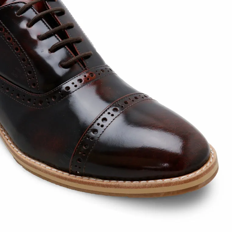 MR.FERGUSON SEMI-BROGUE European Brush Off Burgundy