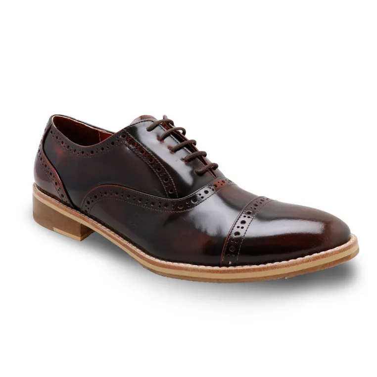 MR.FERGUSON SEMI-BROGUE European Brush Off Burgundy