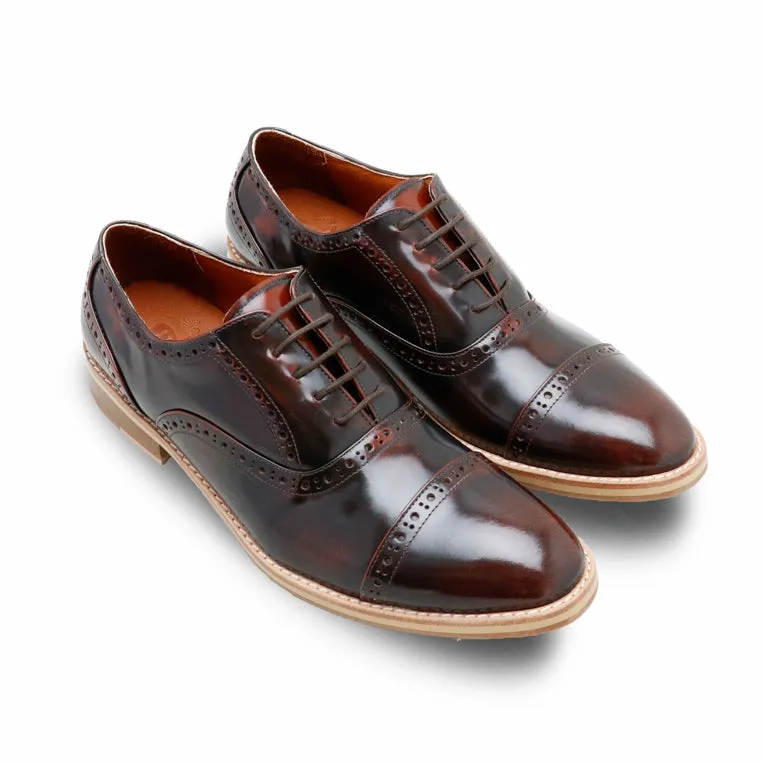 MR.FERGUSON SEMI-BROGUE European Brush Off Burgundy