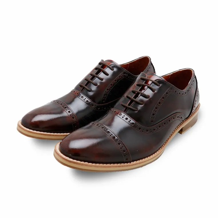 MR.FERGUSON SEMI-BROGUE European Brush Off Burgundy