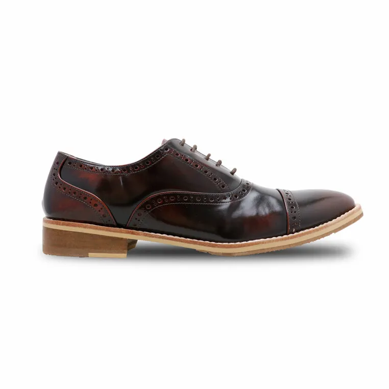 MR.FERGUSON SEMI-BROGUE European Brush Off Burgundy