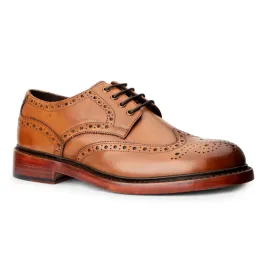 Muirfield Brogue Shoe - Burnished Tan by Hoggs of Fife