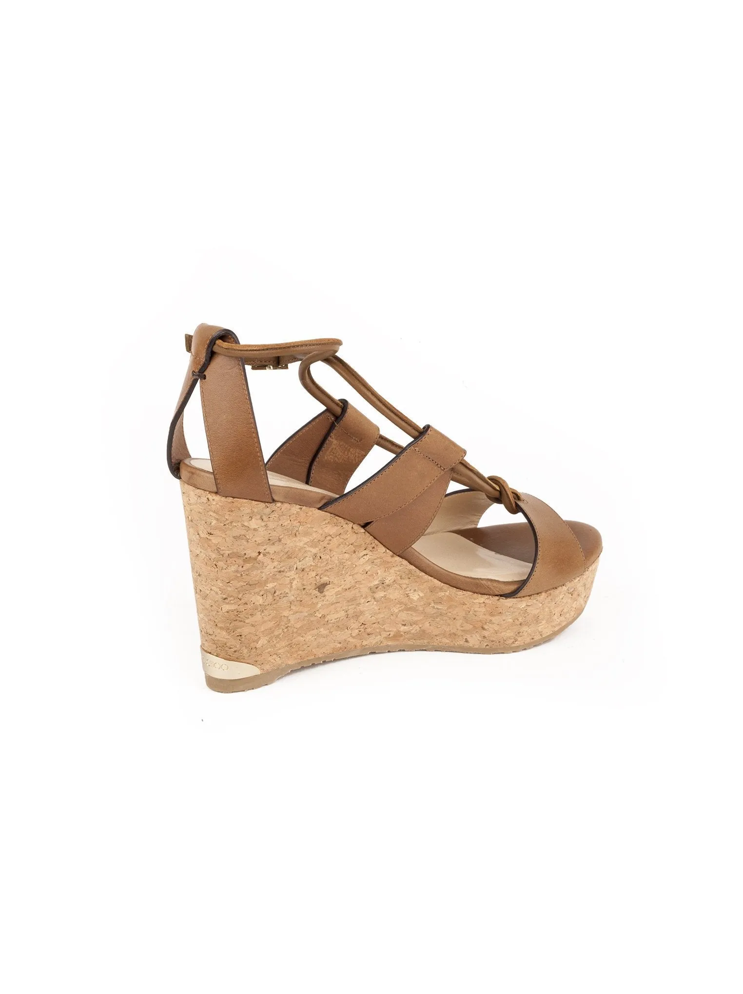 Nelson 100 Vacchetta Leather Cork Wedge - Tan