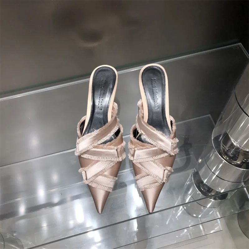 Pre Order:  Solid Pointed Toe Mule Pumps