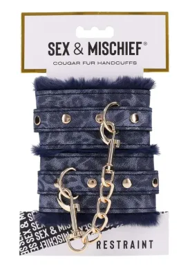 Sex and Mischief Cougar Fur Handcuffs