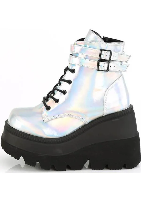 SHAKER-52 [Silver Holo] | PLATFORM BOOTS [PREORDER]