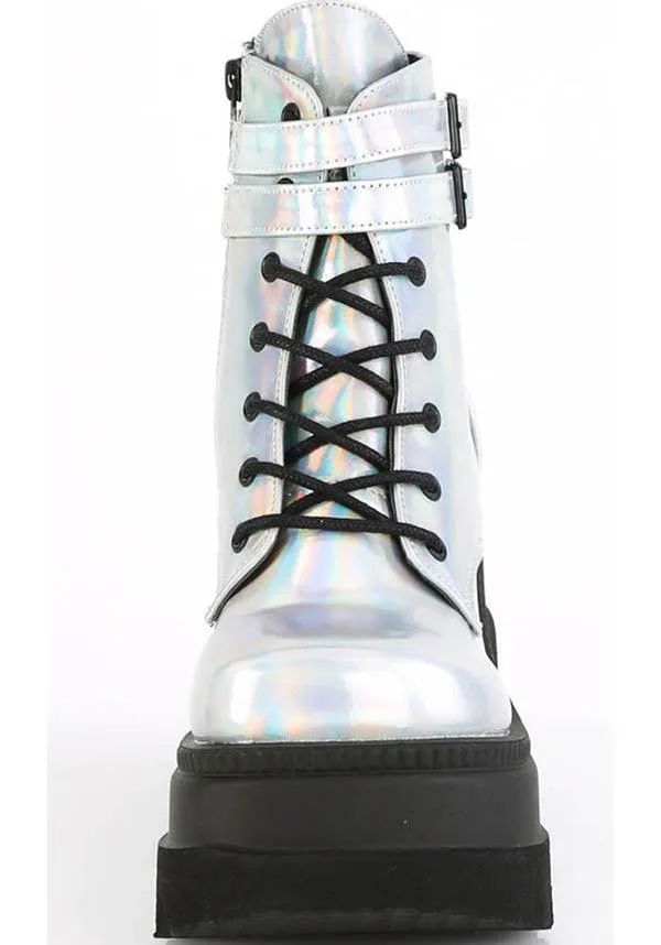 SHAKER-52 [Silver Holo] | PLATFORM BOOTS [PREORDER]