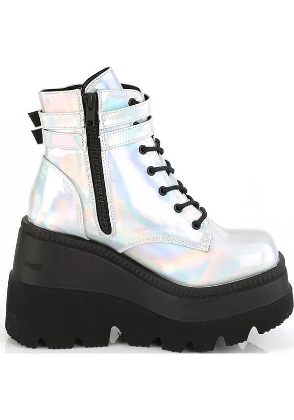 SHAKER-52 [Silver Holo] | PLATFORM BOOTS [PREORDER]