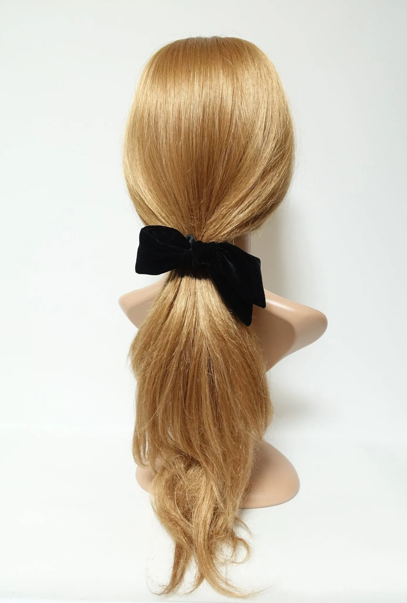 short silk velvet bow knot satin scrunchies black velvet simple bow luxury style bow scrunchy