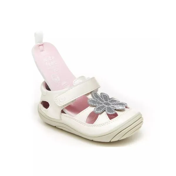 Stride Rite Alicia Baby Toddler Girls White Sandals (Machine Washable)