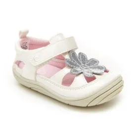 Stride Rite Alicia Baby Toddler Girls White Sandals (Machine Washable)