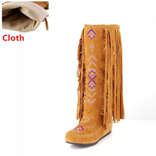 TEEK - Knee Moccasin Tassel Boots