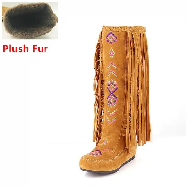 TEEK - Knee Moccasin Tassel Boots