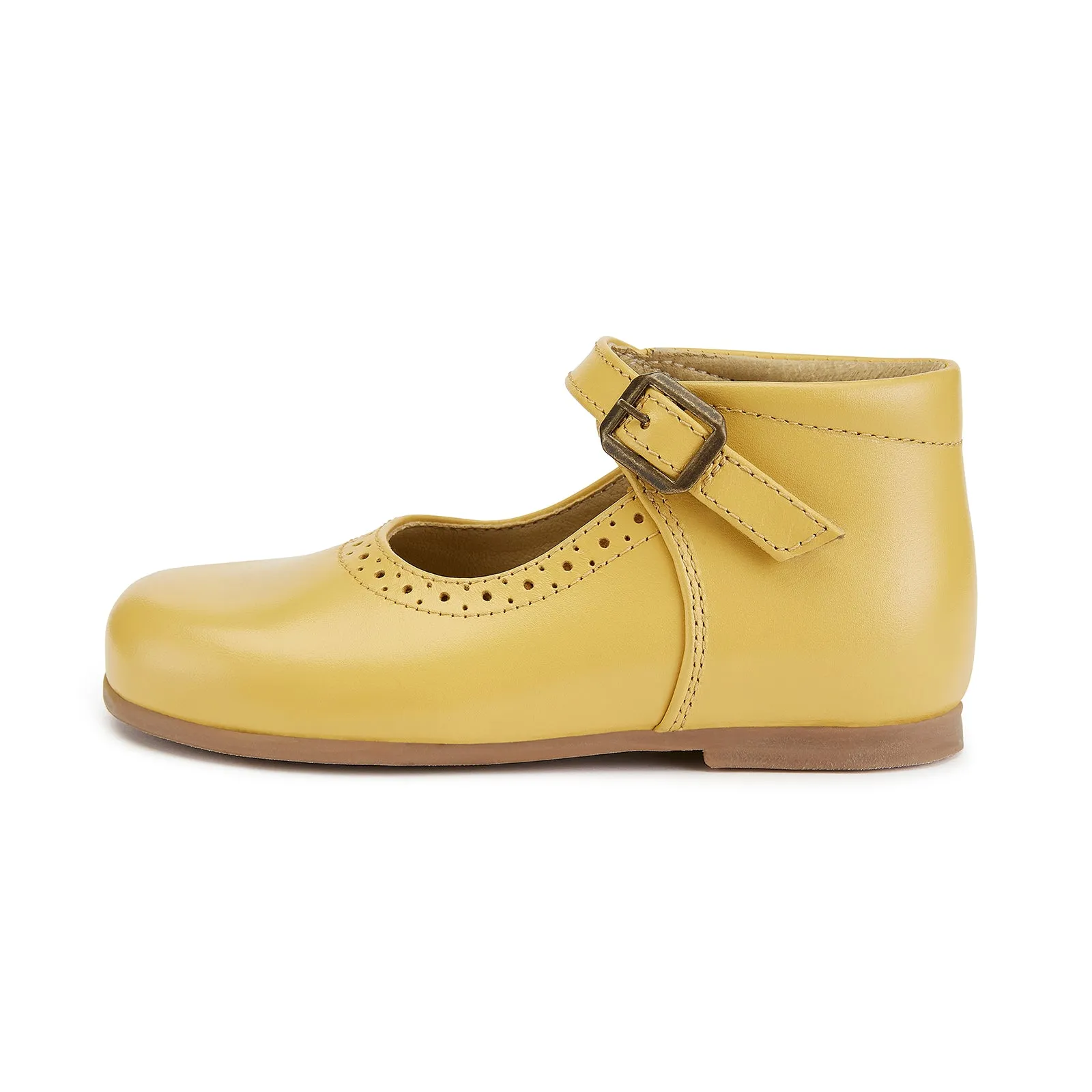 Young Soles Dolly Leather Mary Jane Shoe - Cognac/Vanilla/Red/Yellow